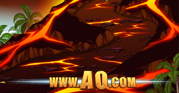 The ground is made of lava! Watch your step! Isle of Fotia preview in free online adventure game AQWorlds